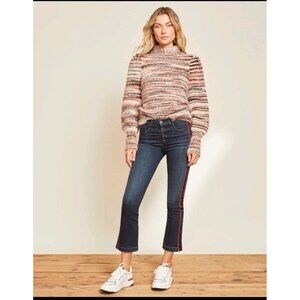 Veronica Beard Carolyn Baby Boot High Rise Tuxedo Stripe Jeans Size 29